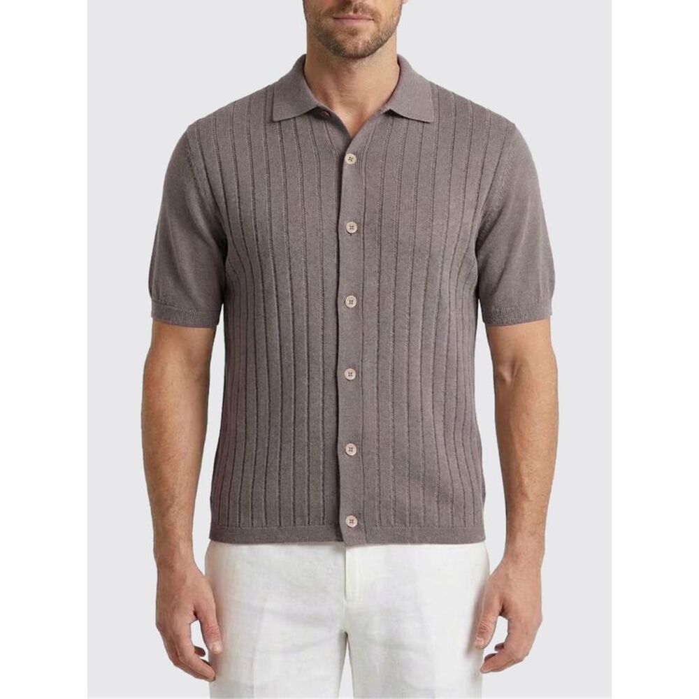 Brunello Cucinelli Men Knitted Polo Shirt Brunello Cucinelli